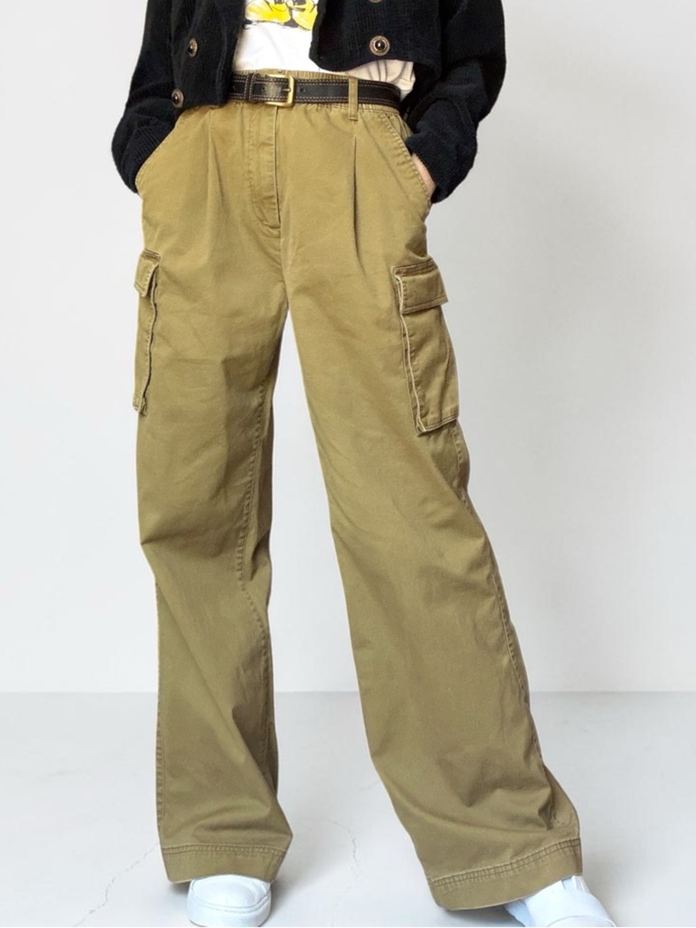 Old Navy Wide Leg Cargo Utility Pants High Waist Small Tall